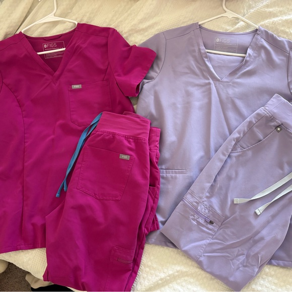 Figs Magenta and Light Purple Scrub Set - Picture 1 of 2